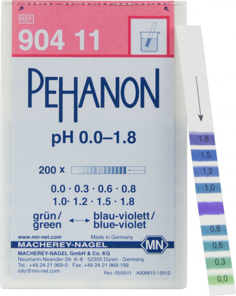 CARTINE INDICATRICI PEHANON® PH 0-1,8. CF/200 STRISCE